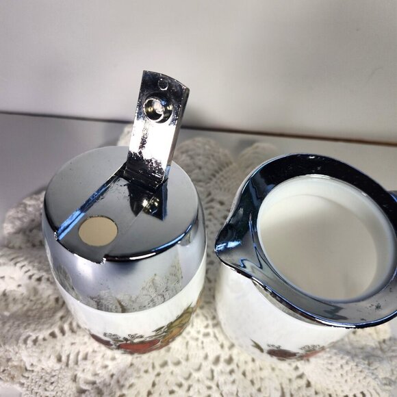 Dominion Glass Spice of Life Cream and Sugar Set Mid Century Country Kitchen - Picture 4 of 10